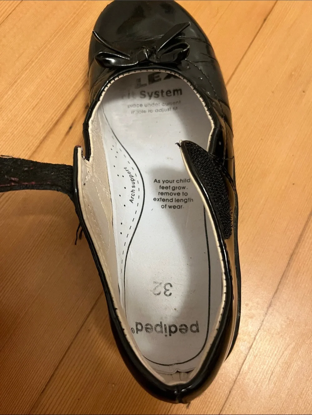 Pediped Mary Jane black patent leather 32